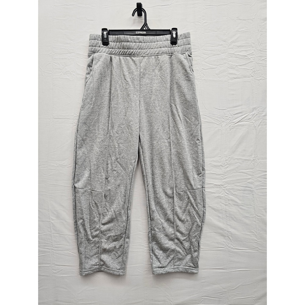 A New Day Womens Barrel Jogger Pants Gray Cotton Blend Casual Size Large